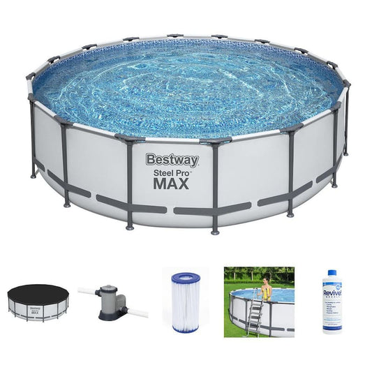 Steel Pro MAX 16 ft. x 4 ft. Above Ground Round Pool Set w/Accessory Kit